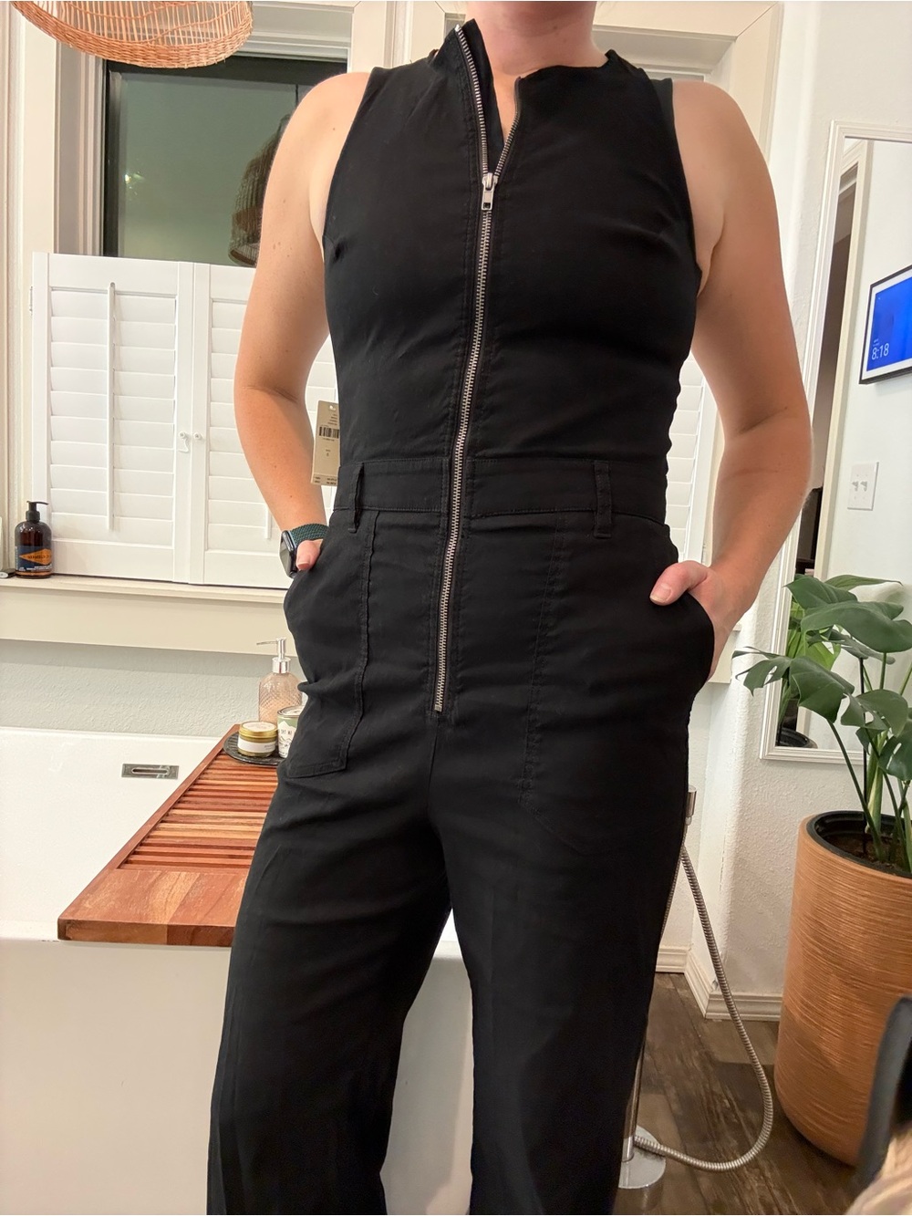 NWT Maeve by Anthropologie "The Naomi" Jumpsuit - Black (Size 8 / UK 12 / EU 40)